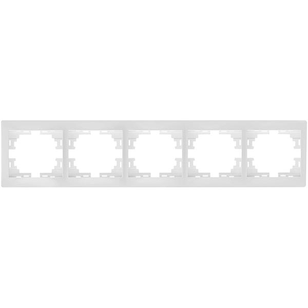 Рамка пятиместная Lezard MIRA горизонтальная белый 701-0200-150