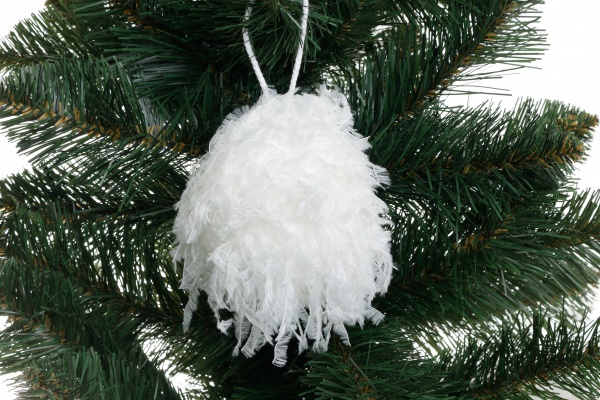 Шар новогодний Shunda пенопластиковый 80 мм белый SDA212980W