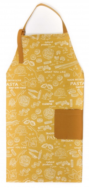 Фартук с регулируемой завязкой полупанама Паста охра Homeline