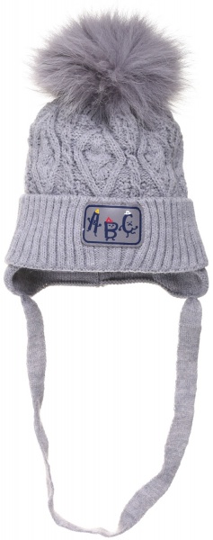 Шапочка дитяча для хлопчика Kraft+ р.42-44 сірий меланж 1835 
