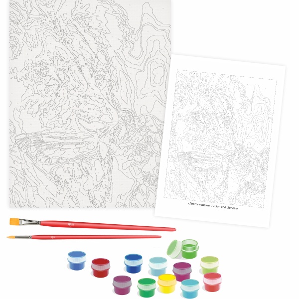 Картина за номерами Лев та левеня 35x45 см Rosa Start 