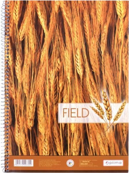 Блокнот Малюнки природи – Колосся А4 клітинка 80 арк. спіраль Optima