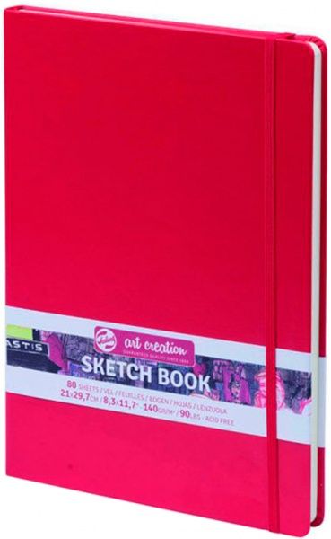 Блокнот для эскизов красный 9х14 см 140 г/м² 80 листов Talens Art Creation