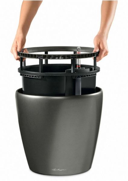 Вазон пластиковий Lechuza Classico Premium LS 35 круглий 39,1л коричневий (16065) 