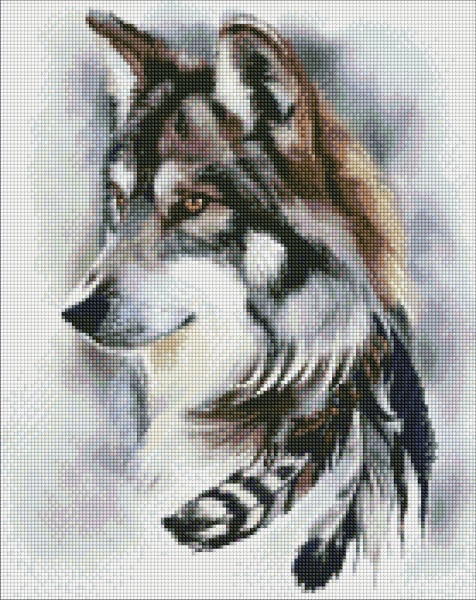 Алмазная мозаика Вожак стаи 40х50 см Идейка 