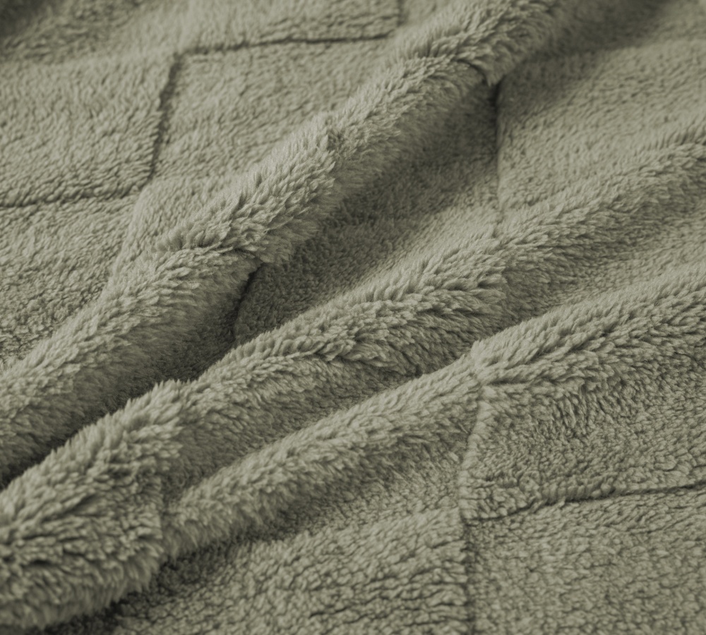 Плед Sherpa Jaсquard Rombo 160x200 см оливковый La Nuit