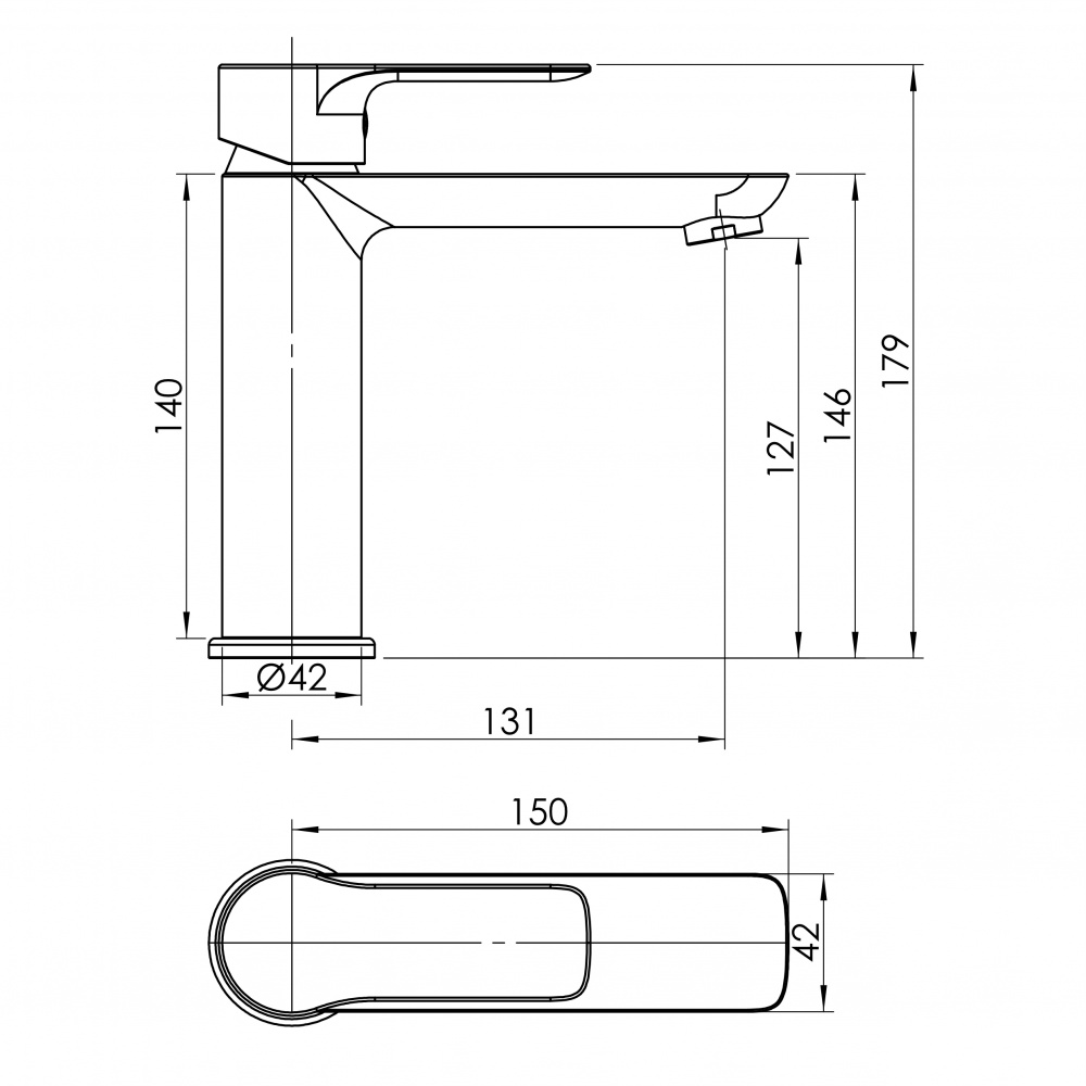 Смеситель для умывальника RJ PRIZE, хром, 35 ​​мм RJFA069-02CH