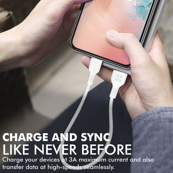 Кабель Promate USB Type-C – USB 0,25 м білий (powerbeam-25c.white) 