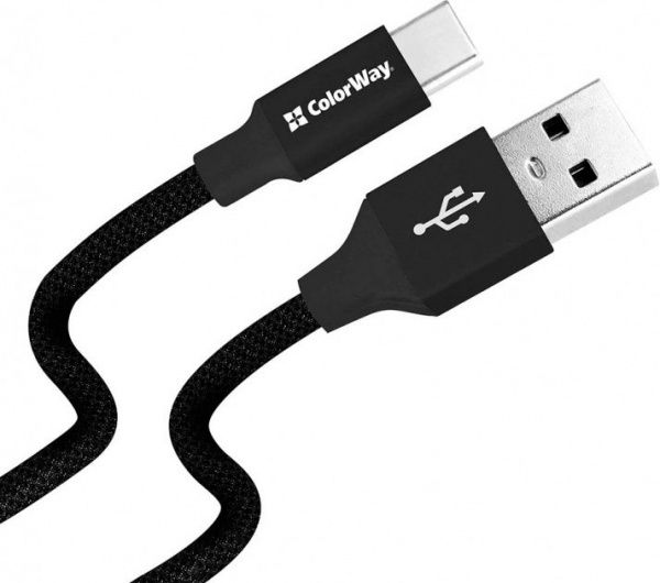 Кабель ColorWay USB - Type-C 2.4А 2 м чорний 