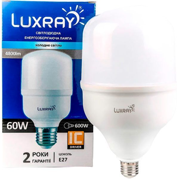 Лампа светодиодная Luxray 60 Вт T140 матовая E27 220 В 6400 К LX464-T140-2760 