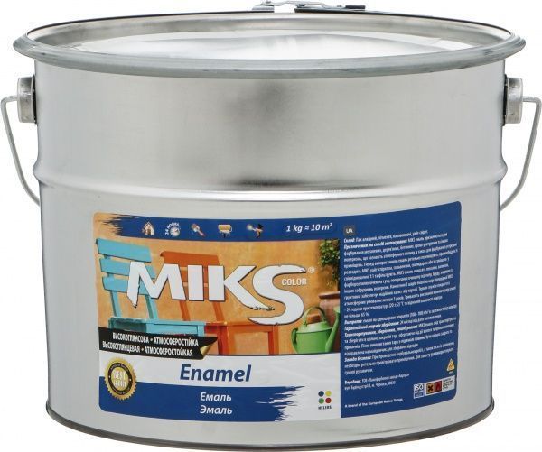 Эмаль MIKS Color алкидная белый глянец 12кг