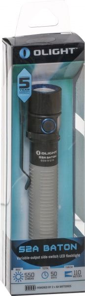 Фонарик Olight S2A Baton 550/300/50/10/0.5lm серый