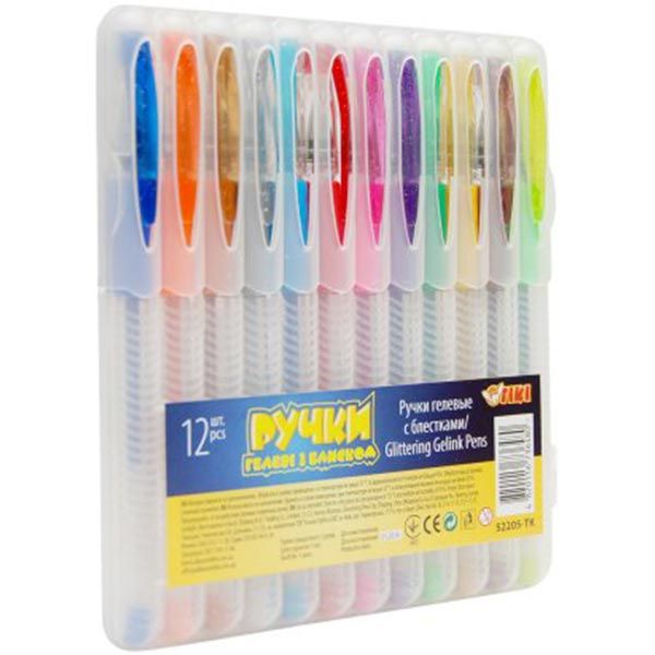 Ручка гелевая Tiki TK-52205 с блестками 12 шт