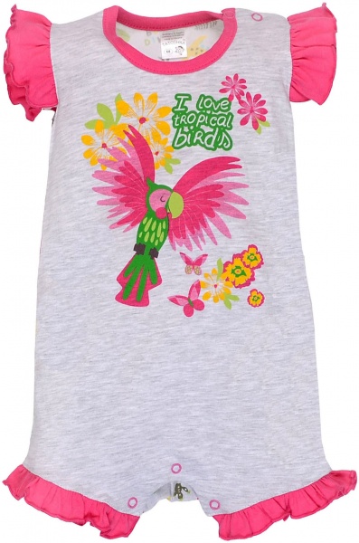 Полукомбинезон для девочки Татошка р.68 серый с рисунком 16174роздино 