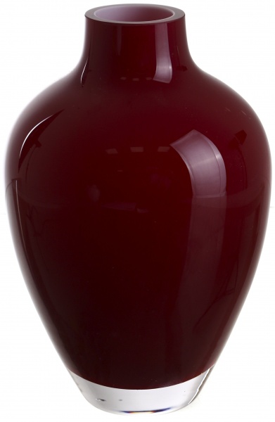 Ваза стеклянная Wrzesniak Glassworks Opal/Ruby 17 см ярко-красная 