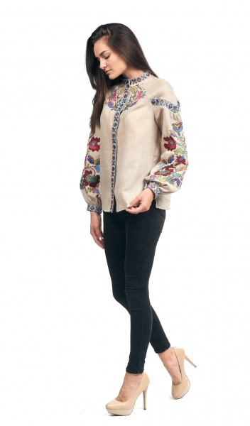 Вишиванка Едельвіка бежевий р. 44 266-20/08 