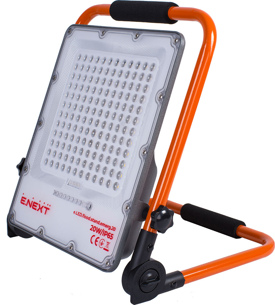 Ліхтар світлодіодний E.NEXT e.LED.flood.stand.emerg.20 помаранчевий