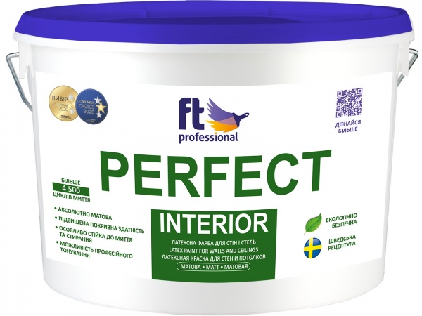 Фарба акрилова FT Professional PERFECT INTERIOR ВС глибокий мат прозорий 4,5л 