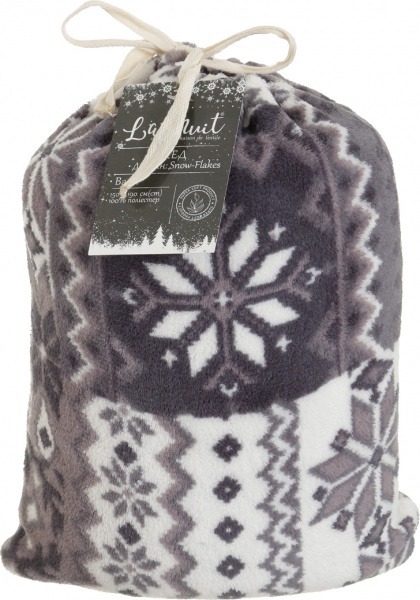 Плед Basic NY Snow-Flakes 150x190 см сірий La Nuit 