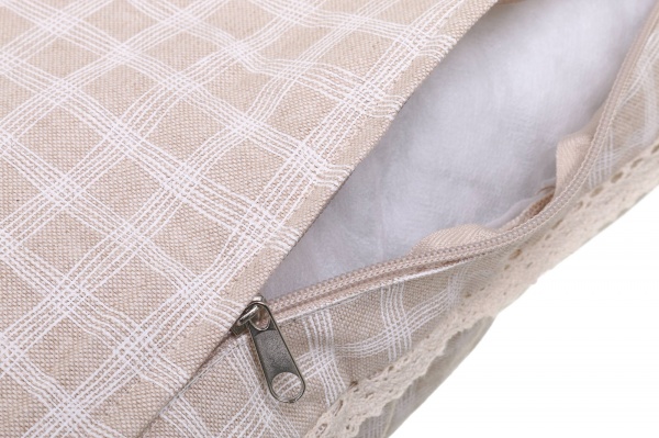 Подушка декоративна Шале Клітинка 45x45 см рожевий в клітинку La Nuit 