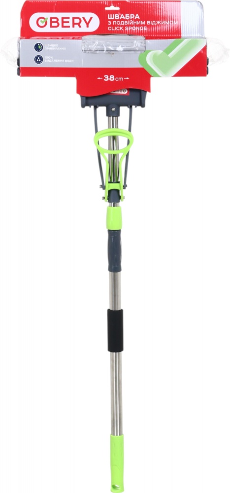 Швабра для пола OBERY с телескопической ручкой Click Sponge 38 см