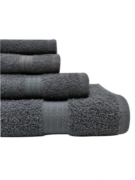 Рушник махровий Косичка 30x70 см графіт Simi 