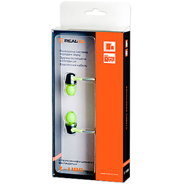 Навушники Real-El Z-1100 green-grey