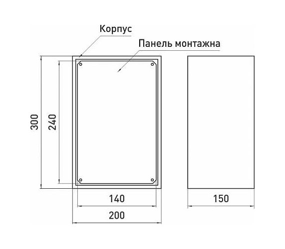 Корпус E.NEXT e.mbox.pro.p.30.20.15 IP31 с монтажной панелью (300х200х150) p0100231