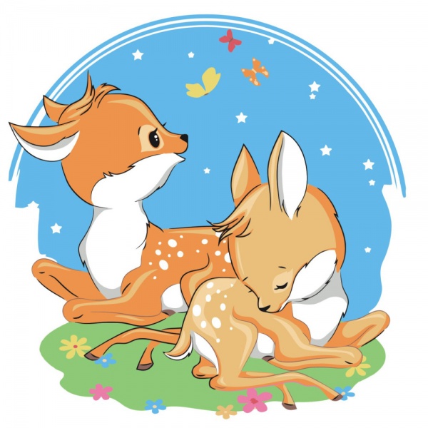 Розмальовка за номерами Strateg Сімейство оленят 30х30 см ES038