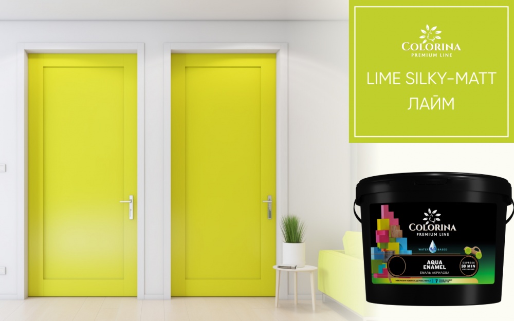 Емаль акрилова COLORINA AQUA ENAMEL білий глянець 0,9л