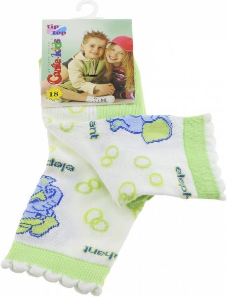Шкарпетки дитячі Conte-Kids TIP-TOP 7С-20СП р.18 білий із зеленим 