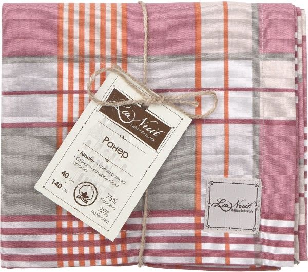 Раннер Шато клетка 40x140 см розовый La Nuit 