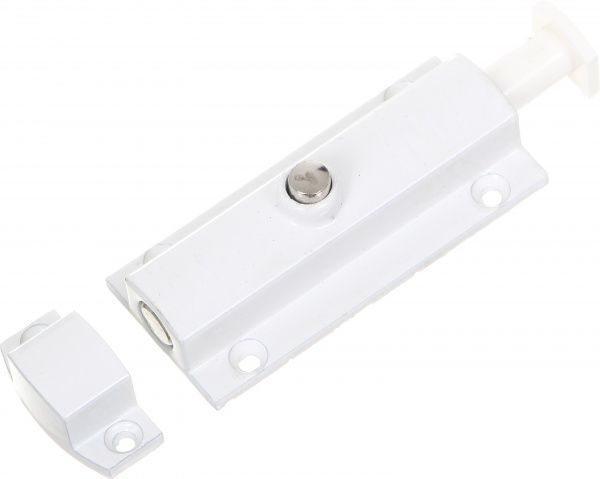 Шпінгалет з кнопкою великий ЗМ905 білий