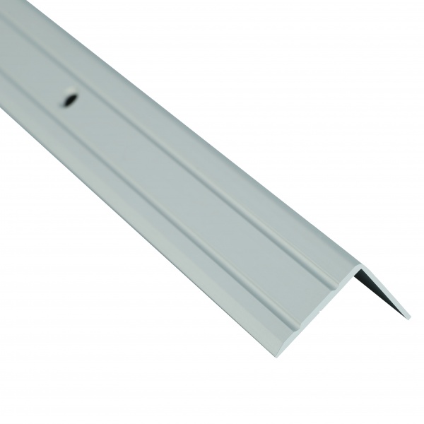 Порожек алюминиевый лестничный 24,5 х 20 мм Braz Line угловой с отверстиями 900 мм дуб персик 
