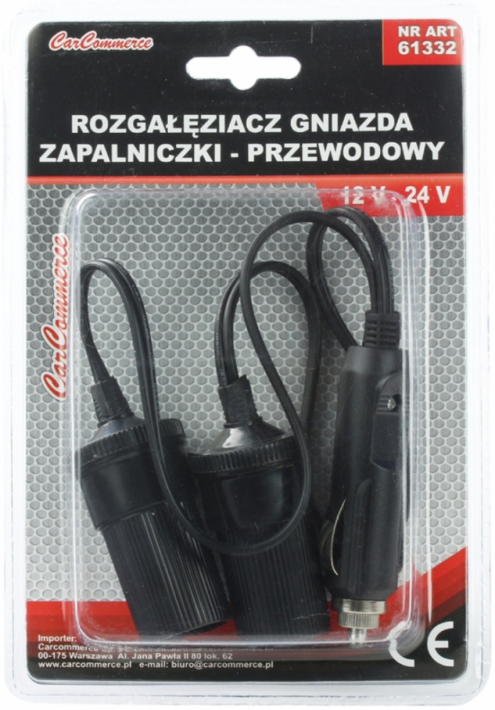 Разветвитель от гнезда прикуривателя CarCommerce с удлинителем 61332