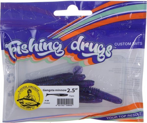 Приманки для ловли рыбы Гангста Минов 64 мм 9 шт. виолет