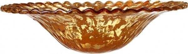 Фруктовница янтарная стеклянная Disco Costole 50 см Antonio Tammaro