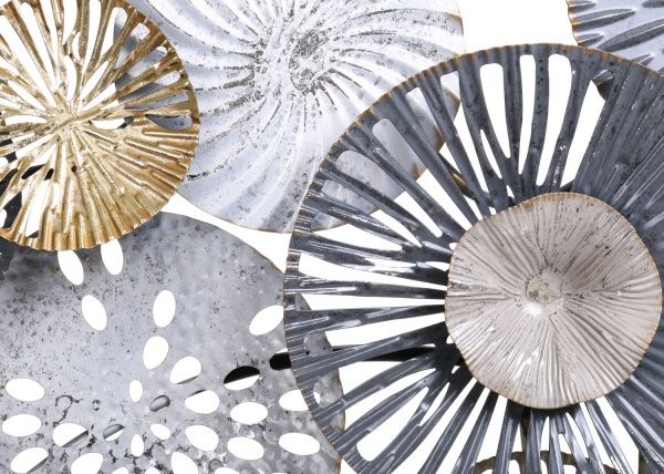 Декор настенный Reed 162,6x76,8 см серо-золотистый 