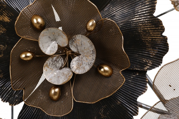 Декор настенный Флер 61x149,2 см серый с золотым 