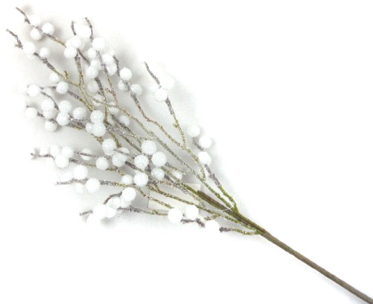 Гілочка декоративна з білими ягодами 80 см RS1Z2676-1 