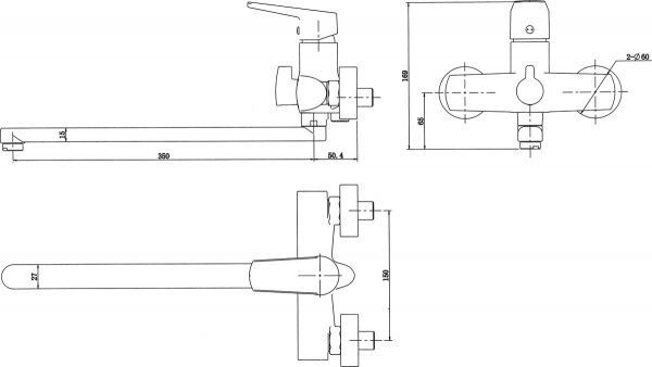 Смеситель для ванны Scandispa Skadi FF35162-22