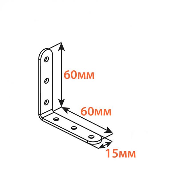 Кутник вузький Kolchuga рівносторонній 70x70x15 мм 2,5 мм