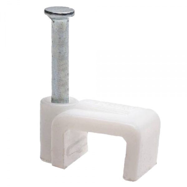 Скоба плоская F-12 50 шт. белый 