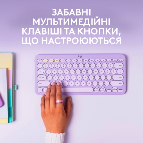 Клавиатура Logitech K380 Multi-Device Bluetooth Keyboard US (L920-011166) lavender lemonade 