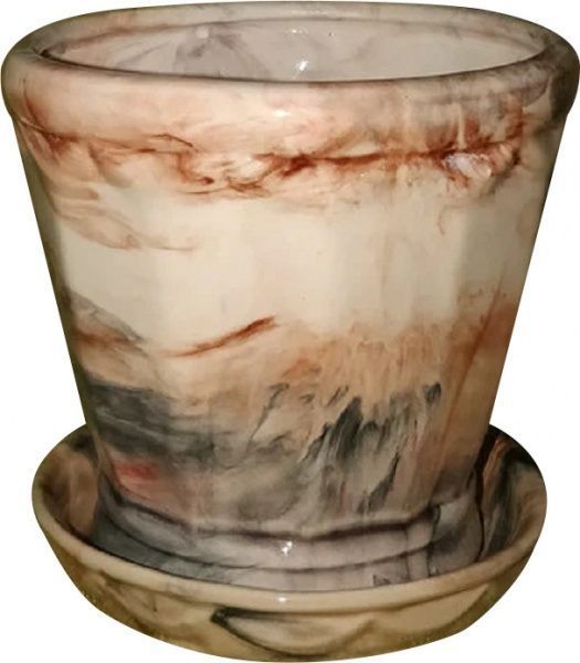 Горщик керамічний Кактусник мармур 0,2л різнокольоровий 