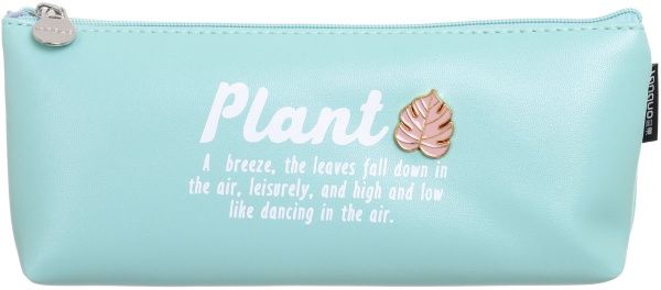 Пенал з білим написом Plant бірюзовий із білим