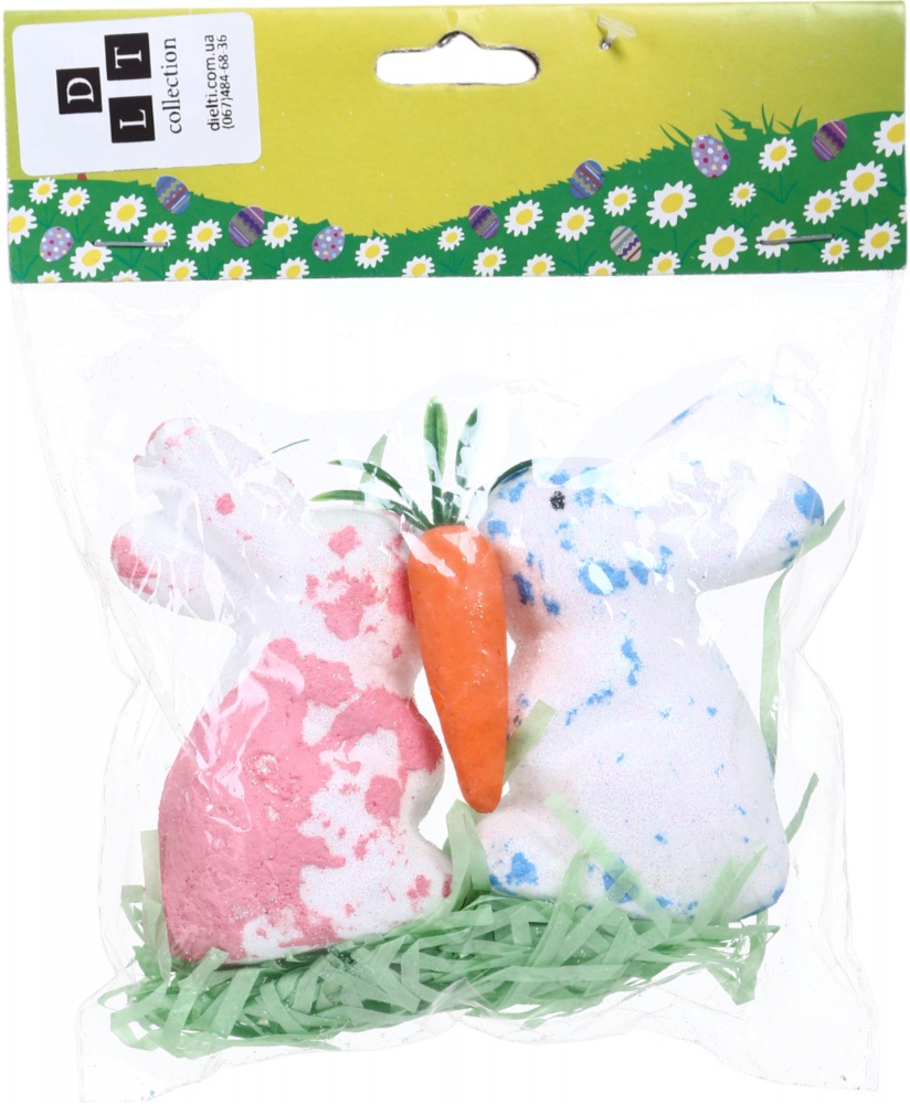 Декорация пасхальная Кролики 8х4 см CX22-137A