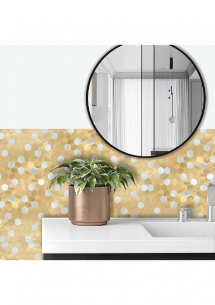 Декоративна панель EMERGO cамоклеюча Шестикутник Золото Home Inspire 