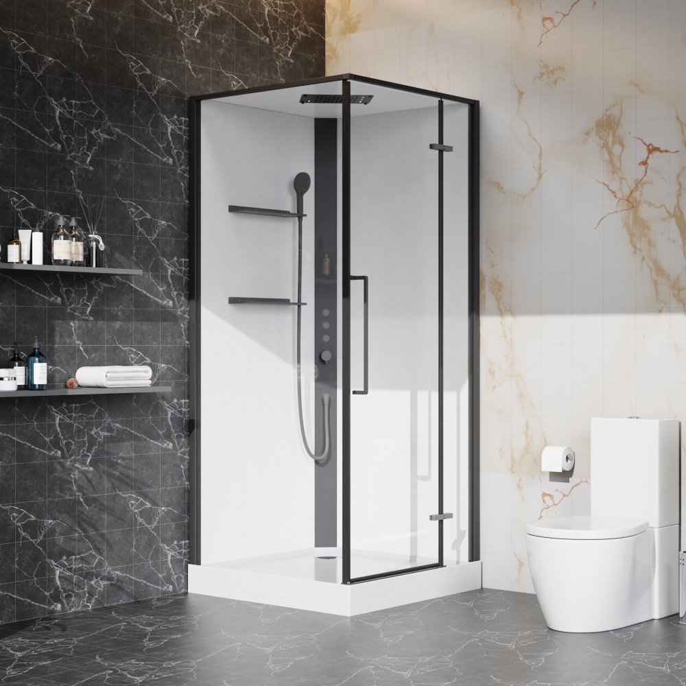 Гидромассажный бокс Koller Pool Optima 90×90×215 см, чёрный