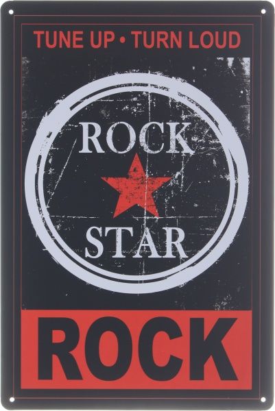 Табличка жестяная печатная Rock star 30x20 см разноцветный 